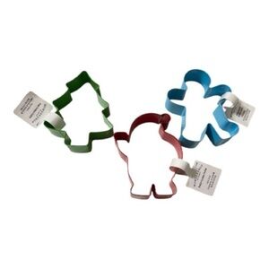Set of 3 Christmas Cookie Cutters – Tree, Gingerbread, Santa